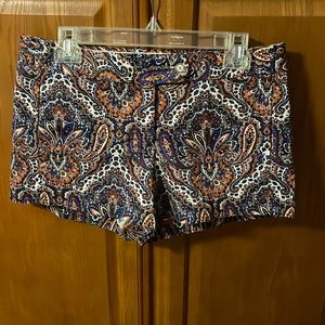 JCrew paisley print dress shorts: D034